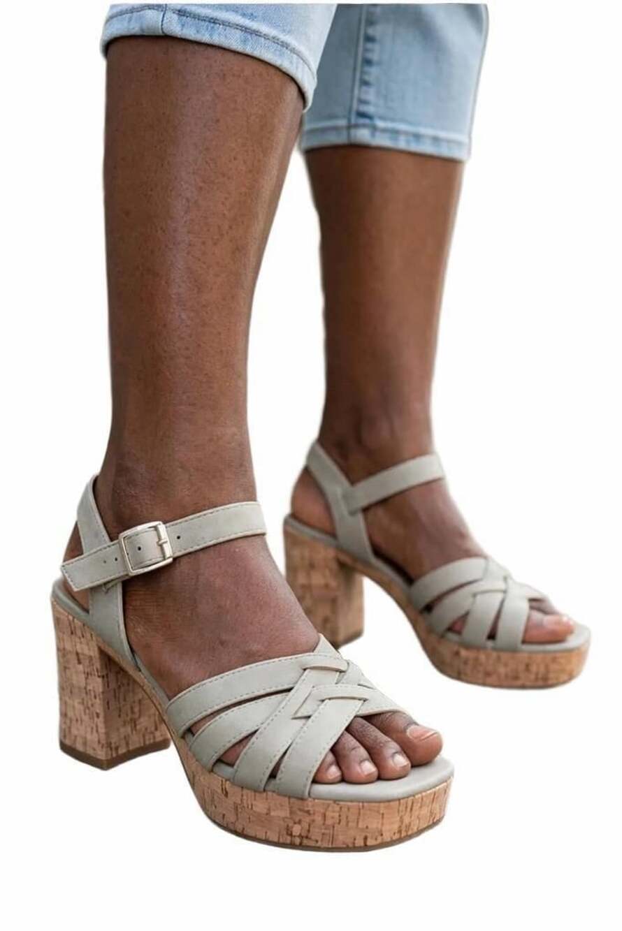 Indigo Rd. Strappy Cork Block Heel Platform Sandals